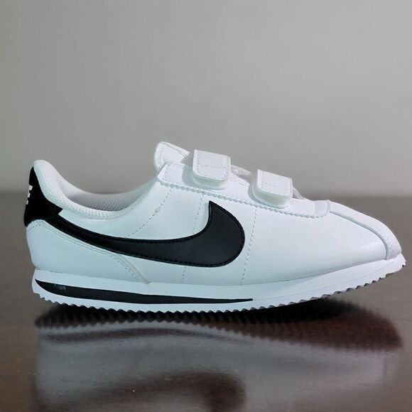 Nike Cortez Leather White Black Kids Sportswear Shoes Sneakers Size 3 Y 3Y New - Picture 9 of 16